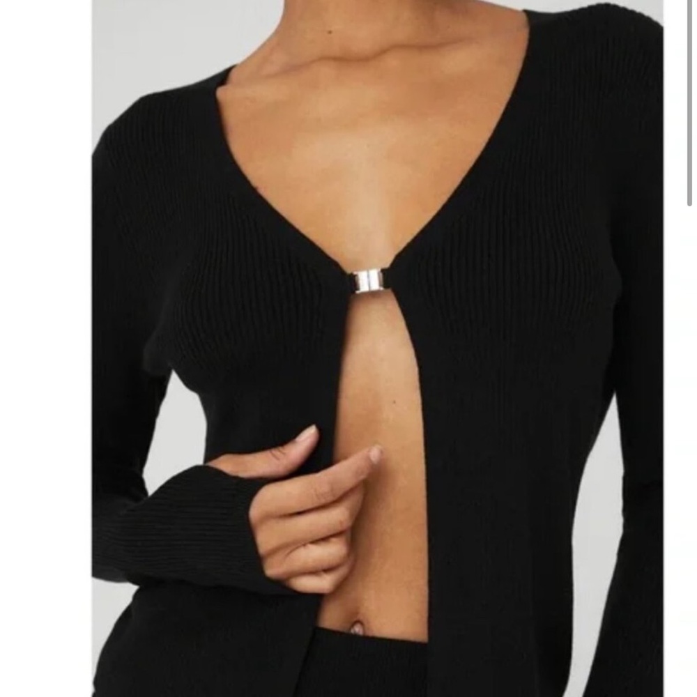 Alo Yoga Knit Salana Cardigan Black